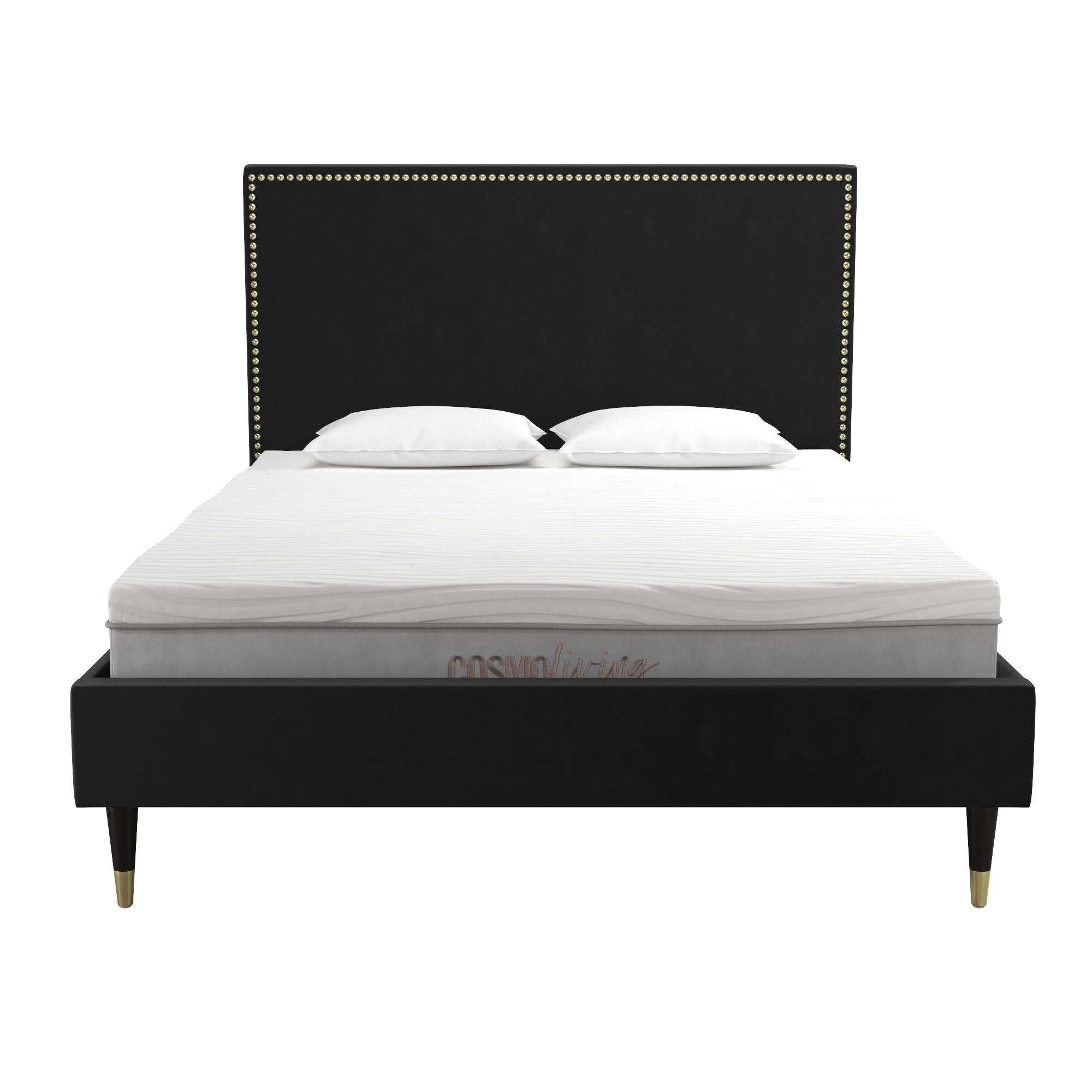 CosmoLiving Audrey Upholstered Bed - Black - Queen
