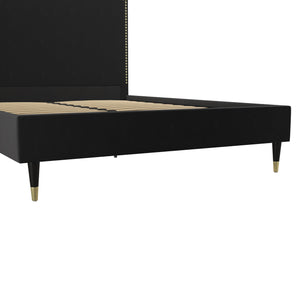 CosmoLiving Audrey Upholstered Bed - Black - Queen