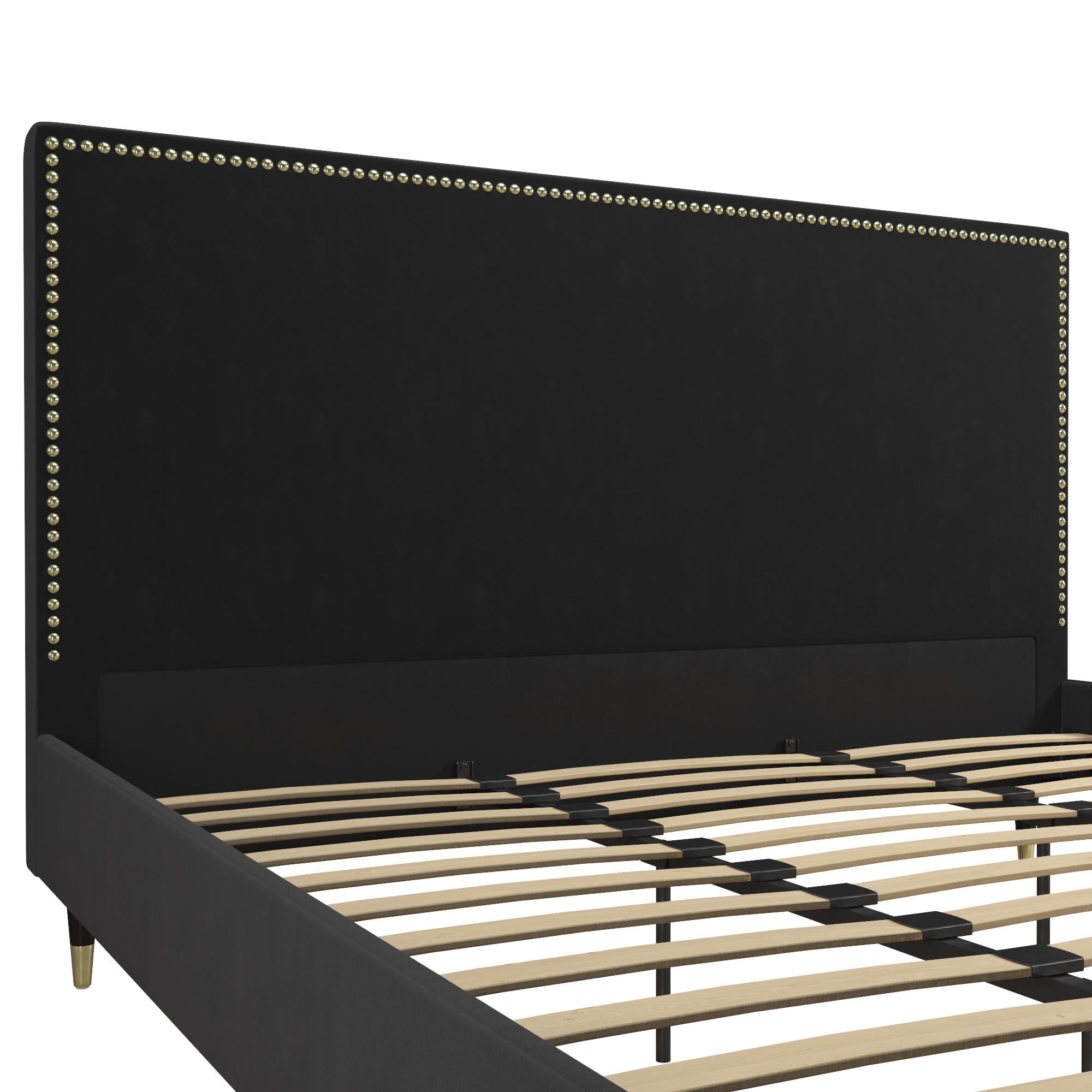 CosmoLiving Audrey Upholstered Bed - Black - King