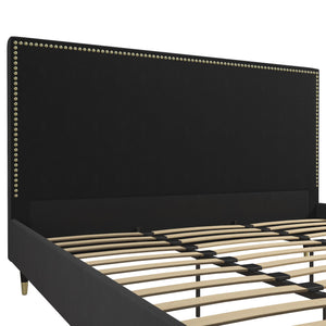 CosmoLiving Audrey Upholstered Bed - Black - King