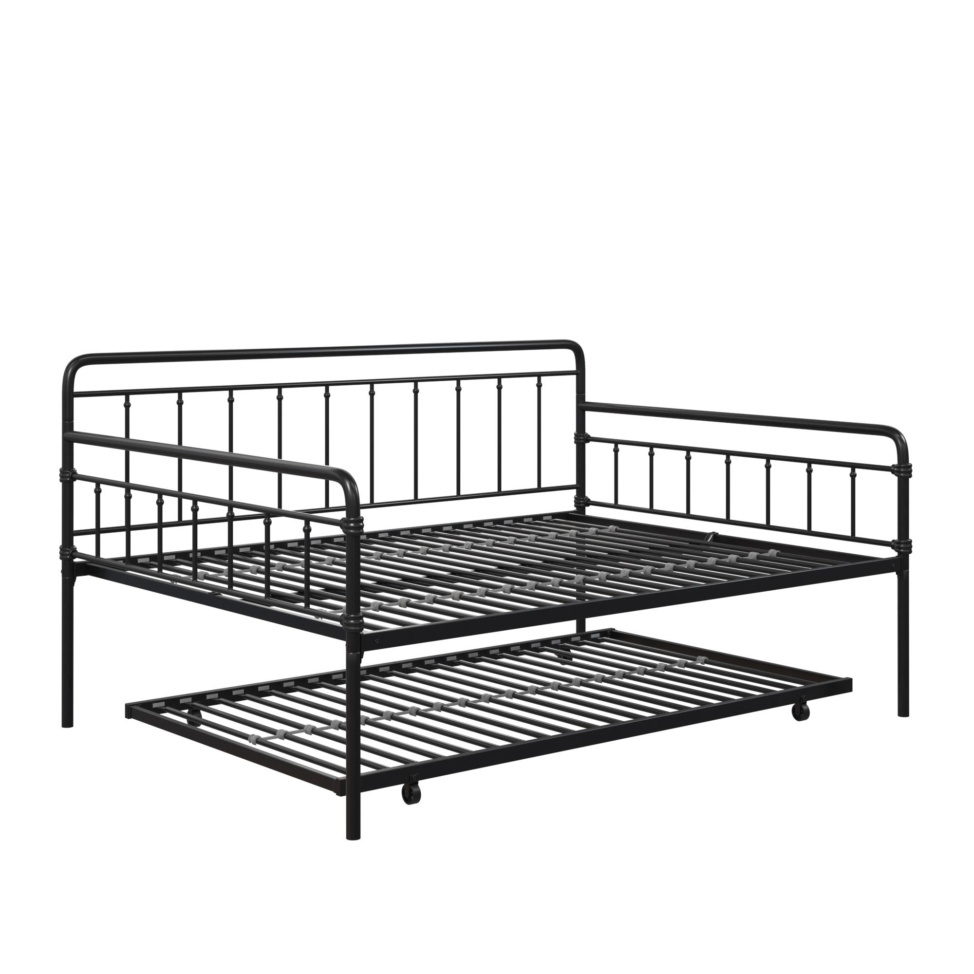 DHP Wallace Metal Daybed with Trundle - Black - Full-Over-Twin
