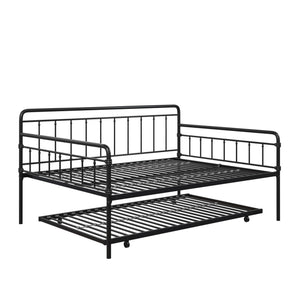 DHP Wallace Metal Daybed with Trundle - Black - Full-Over-Twin