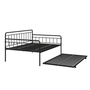 DHP Wallace Metal Daybed with Trundle - Black - Full-Over-Twin