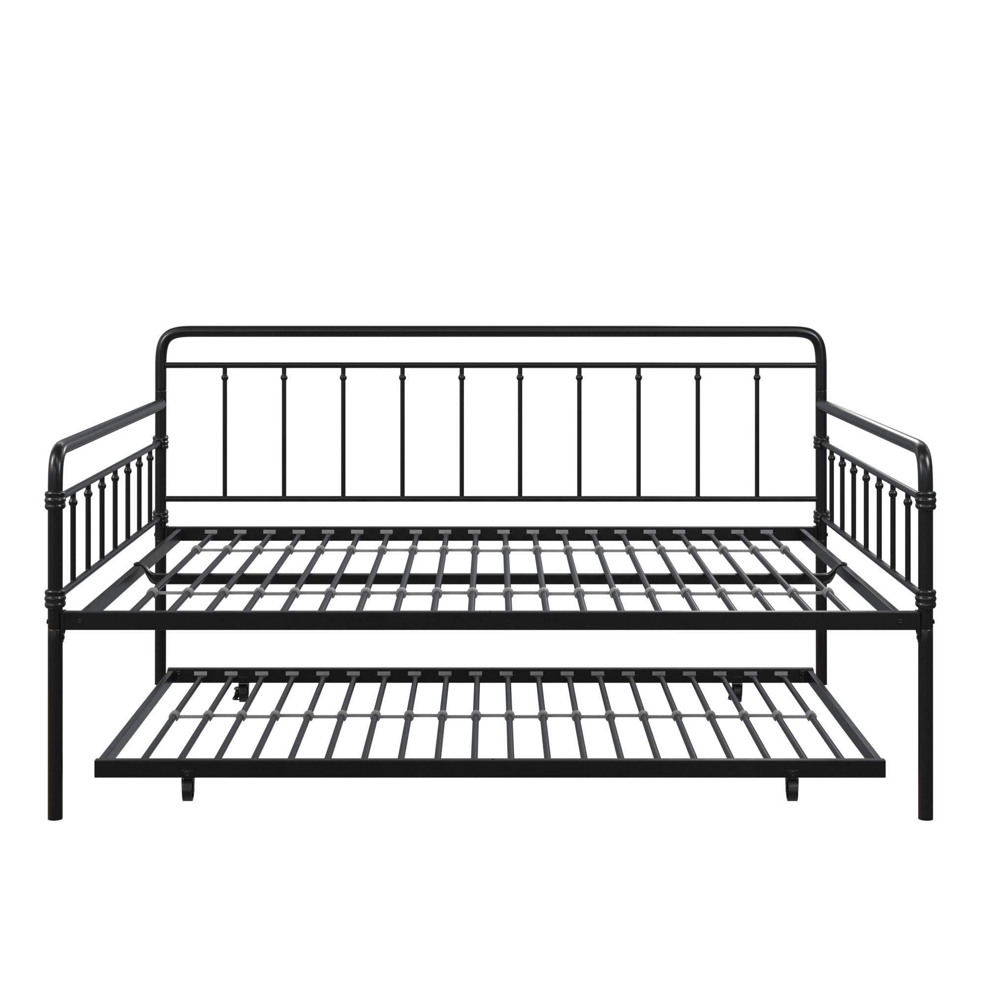 DHP Wallace Metal Daybed with Trundle - Black - Full-Over-Twin