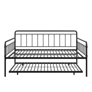DHP Wallace Metal Daybed with Trundle - Black - Full-Over-Twin