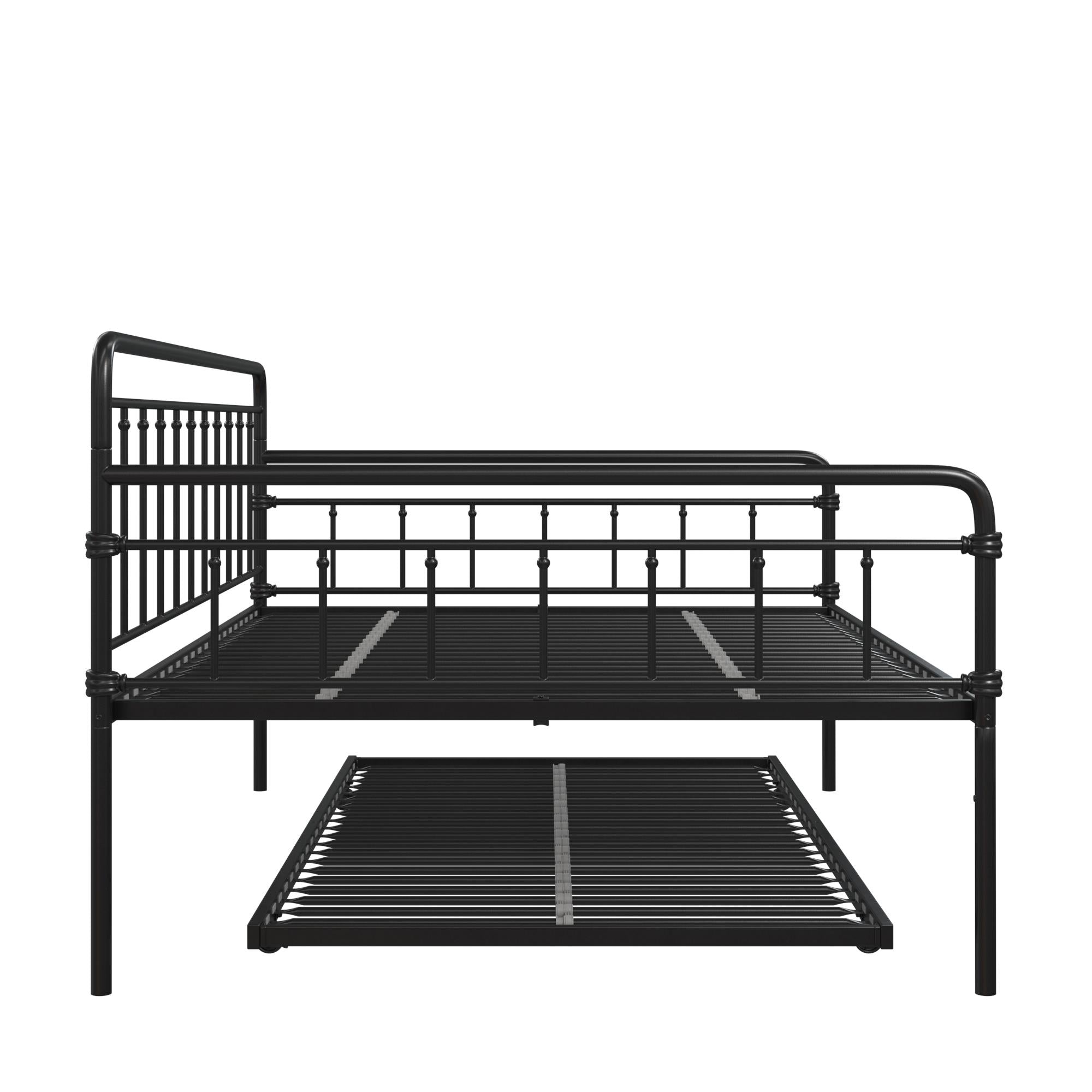 DHP Wallace Metal Daybed with Trundle - Black - Full-Over-Twin