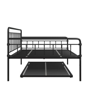 DHP Wallace Metal Daybed with Trundle - Black - Full-Over-Twin