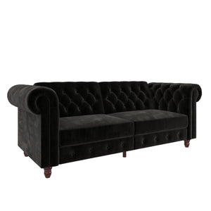 DHP Felix Chesterfield Futon Sofa Bed - Black