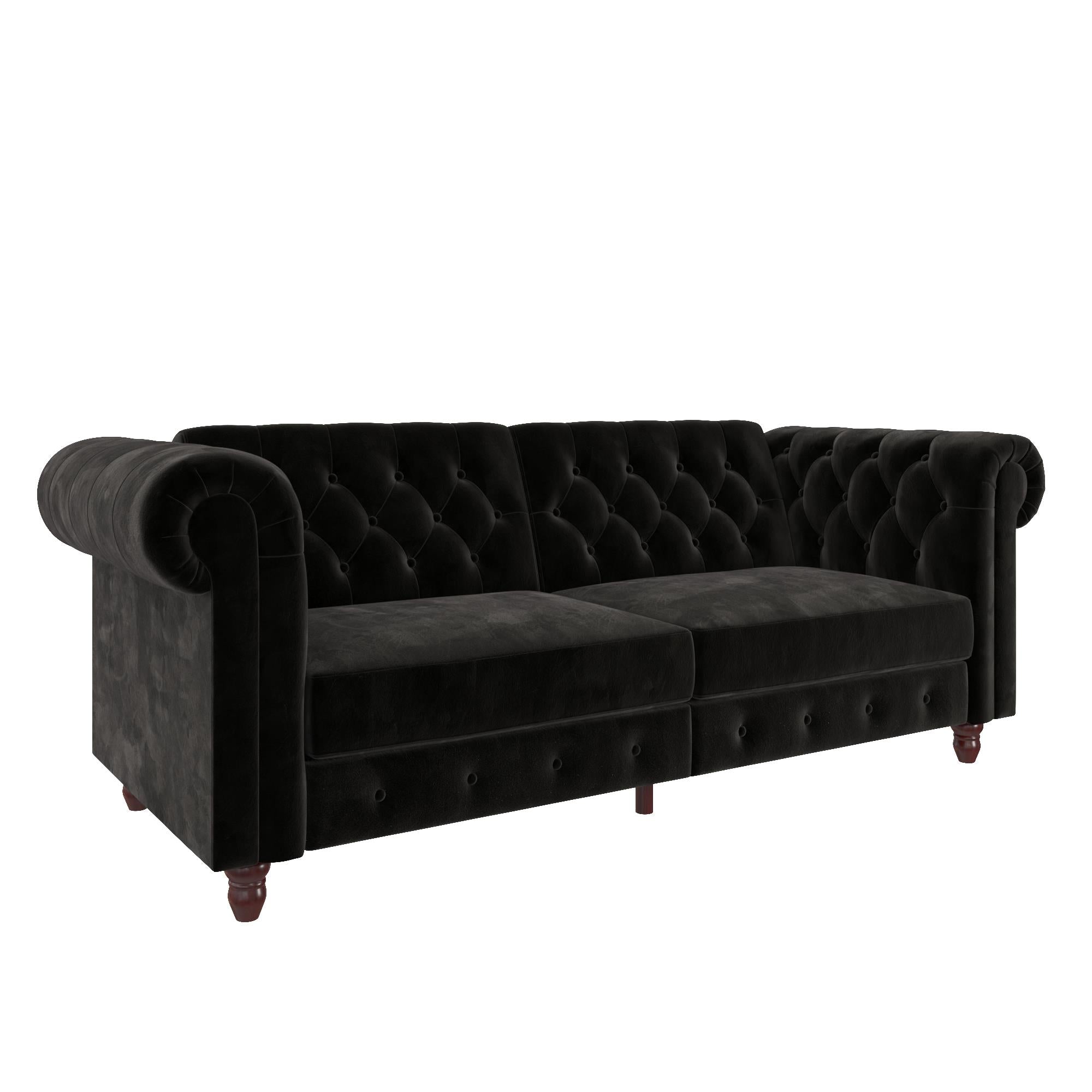 DHP Felix Chesterfield Futon Sofa Bed - Black