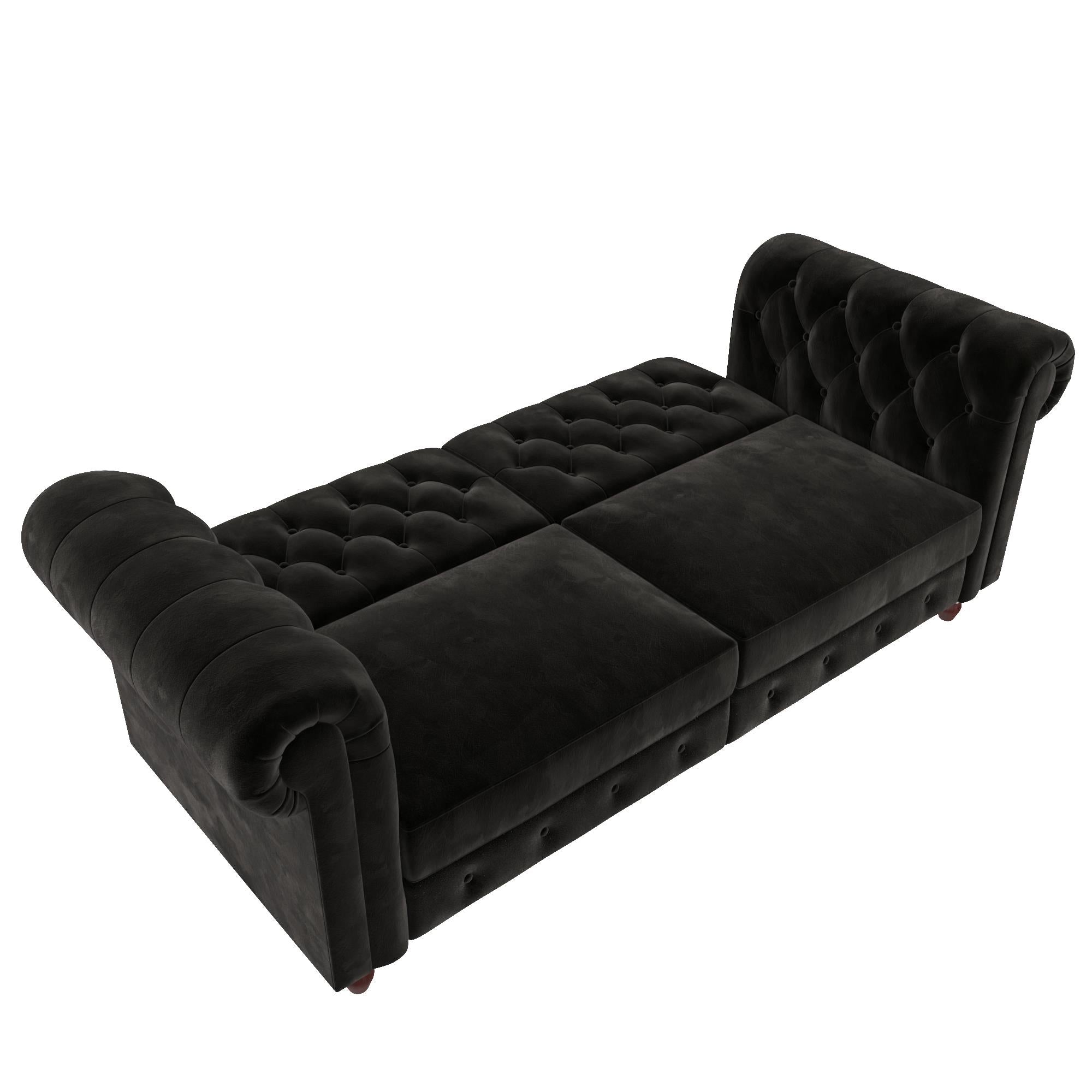 DHP Felix Chesterfield Futon Sofa Bed - Black