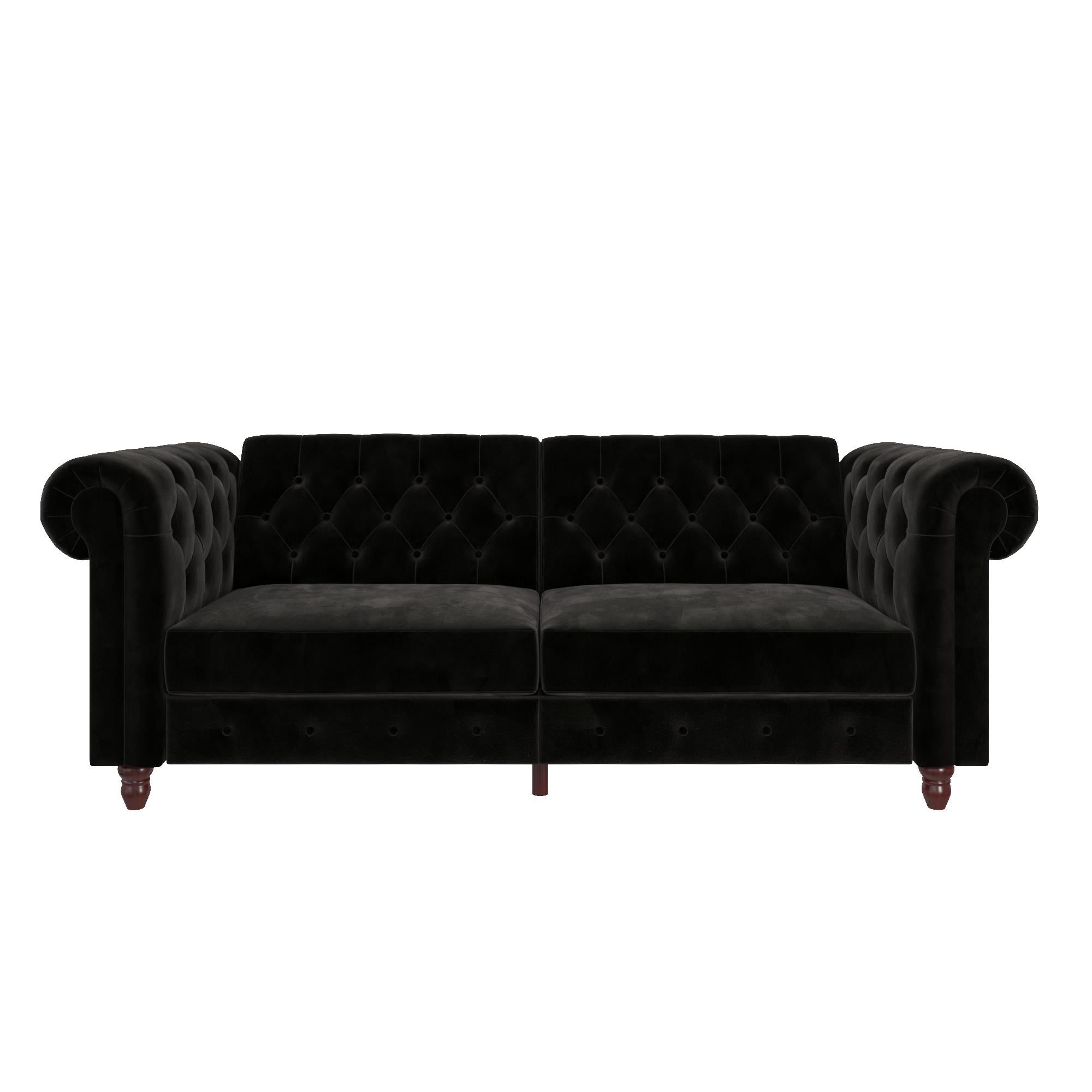 DHP Felix Chesterfield Futon Sofa Bed - Black