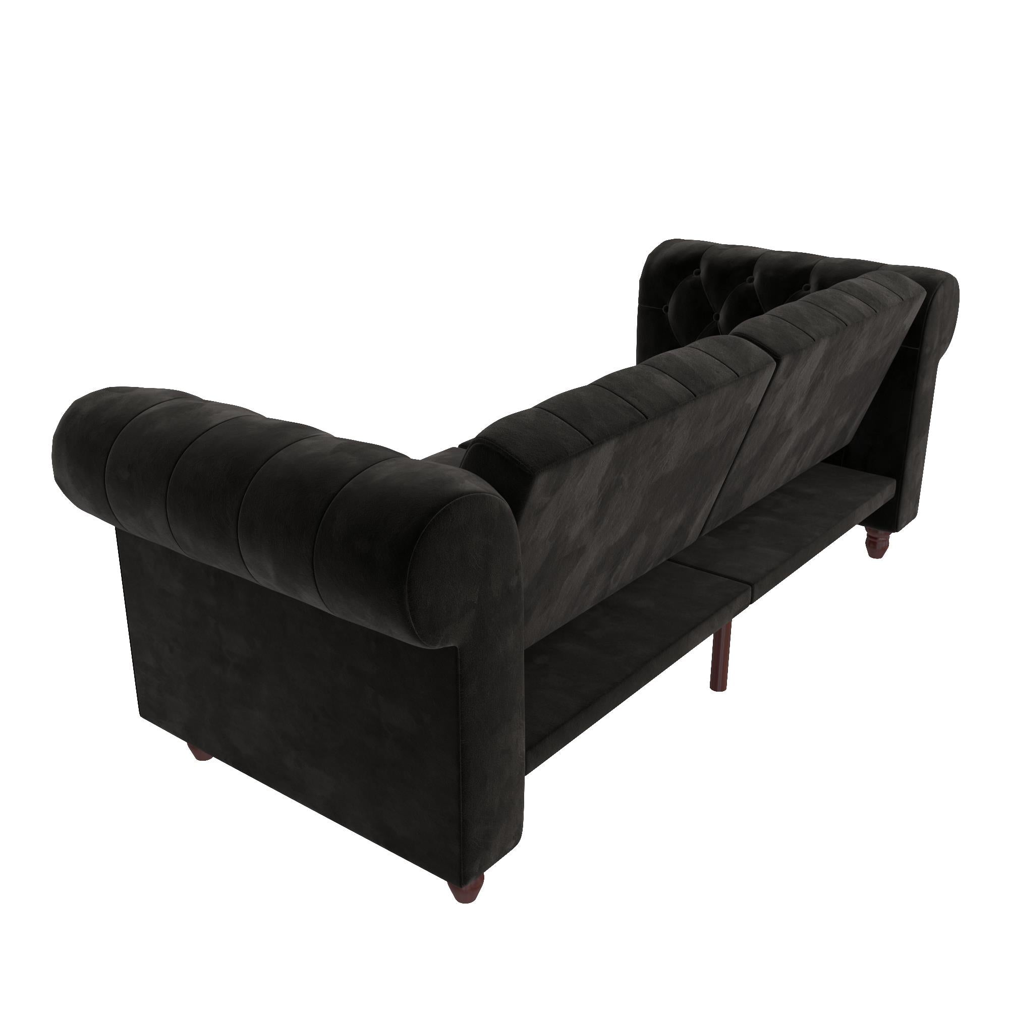 DHP Felix Chesterfield Futon Sofa Bed - Black