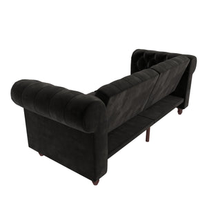 DHP Felix Chesterfield Futon Sofa Bed - Black