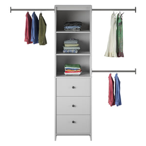 Systembuild Evolution Beckett Closet Storage Organizer - Dove Gray