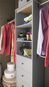 Systembuild Evolution Beckett Closet Storage Organizer - Dove Gray