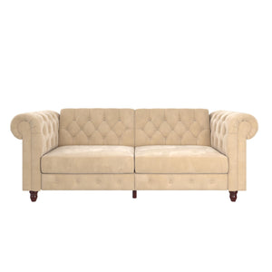 DHP Felix Chesterfield Futon Sofa - Ivory
