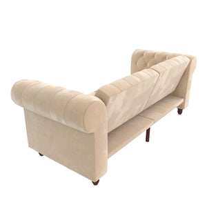 DHP Felix Chesterfield Futon Sofa - Ivory