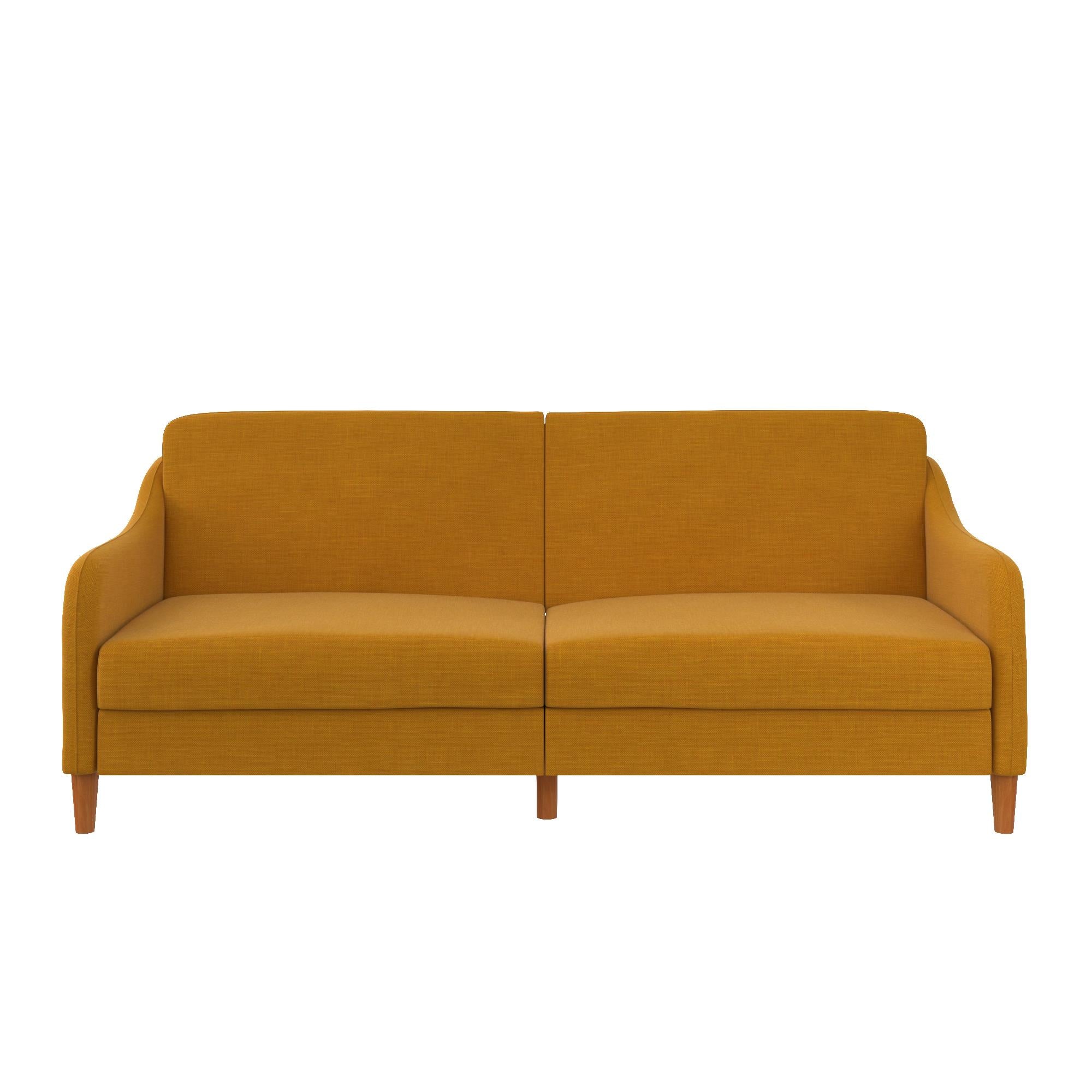 DHP Jasper Futon Sofa Bed - Mustard