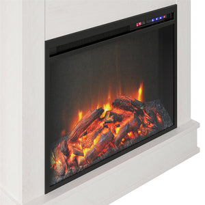 Ameriwood Home Mateo Electric Fireplace with Mantel and Touchscreen Display - Ivory Oak