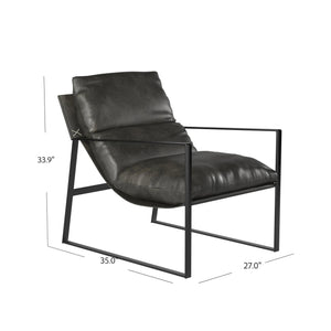 Cortney's Collection Varick Faux Leather Accent Chair - Espresso