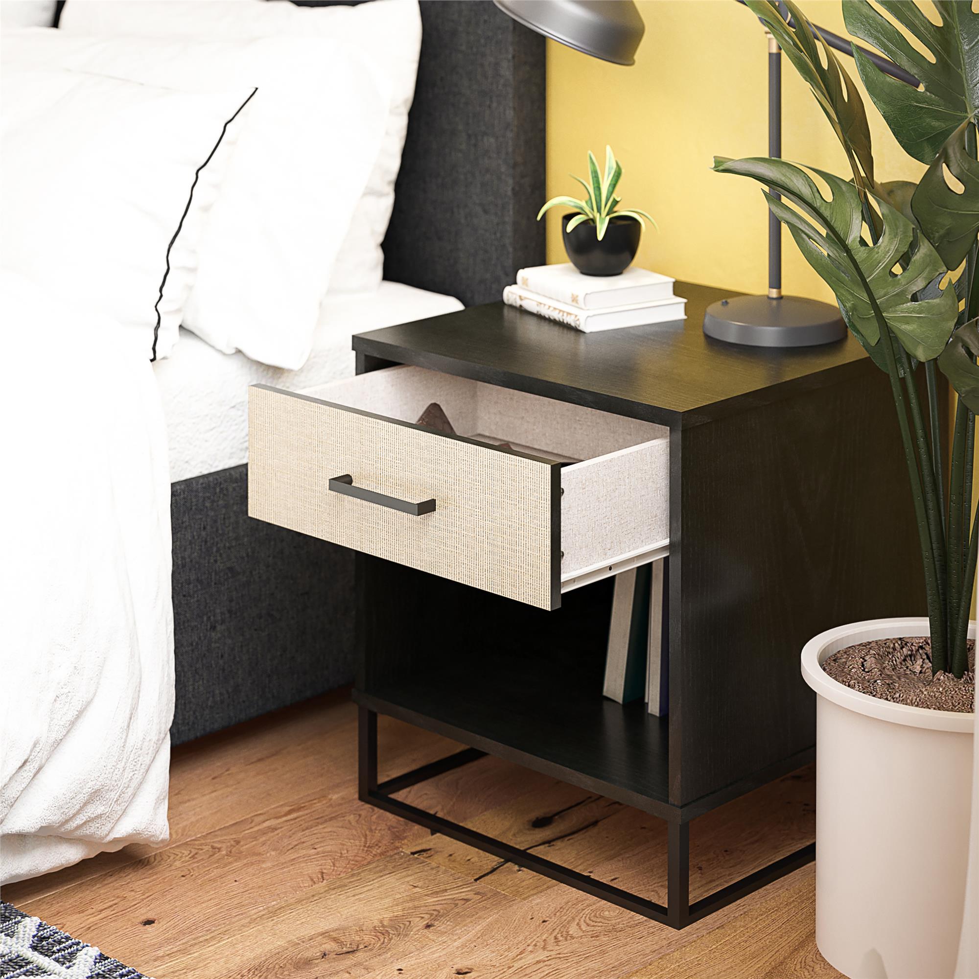 Novogratz Kelly Nightstand - Black Oak
