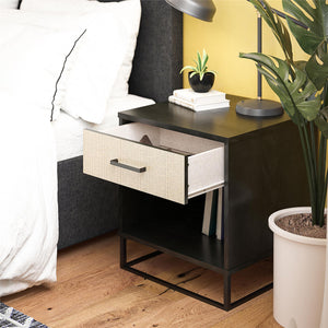 Novogratz Kelly Nightstand - Black Oak