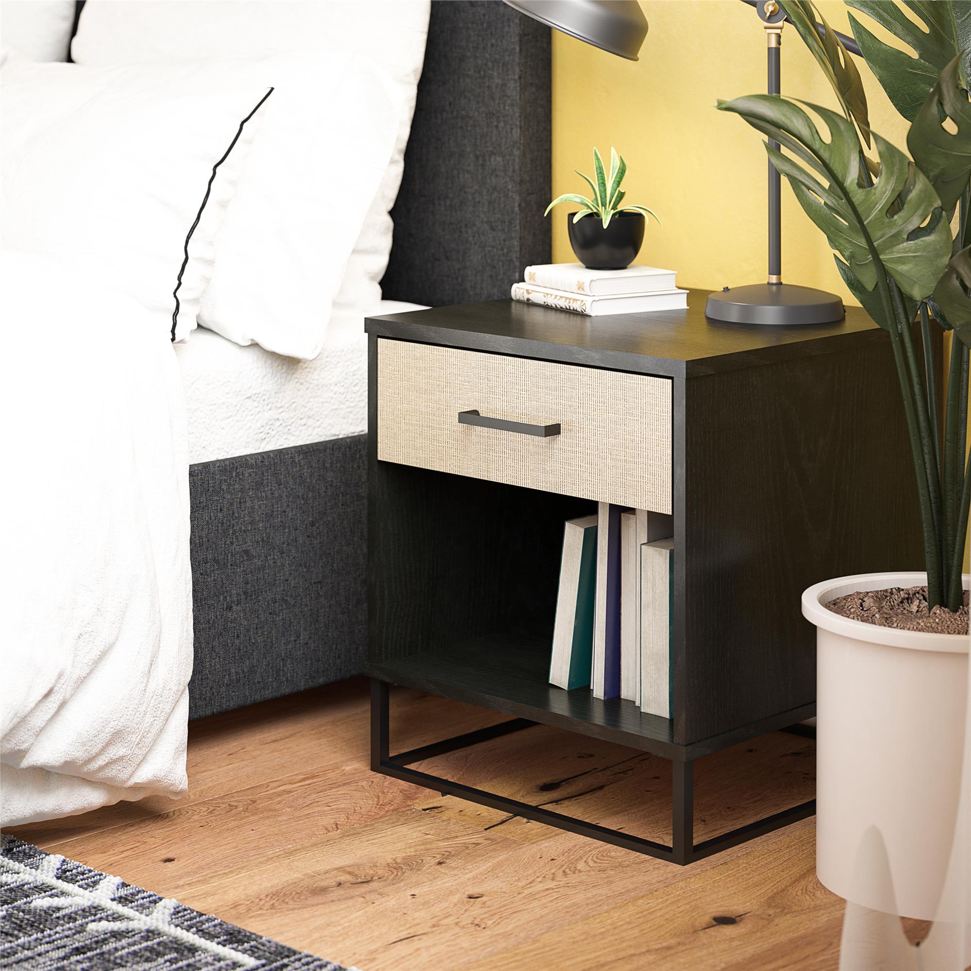 Novogratz Kelly Nightstand - Black Oak