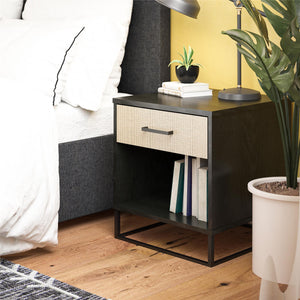 Novogratz Kelly Nightstand - Black Oak