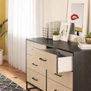 Novogratz Kelly 6 Drawer Dresser - Black Oak