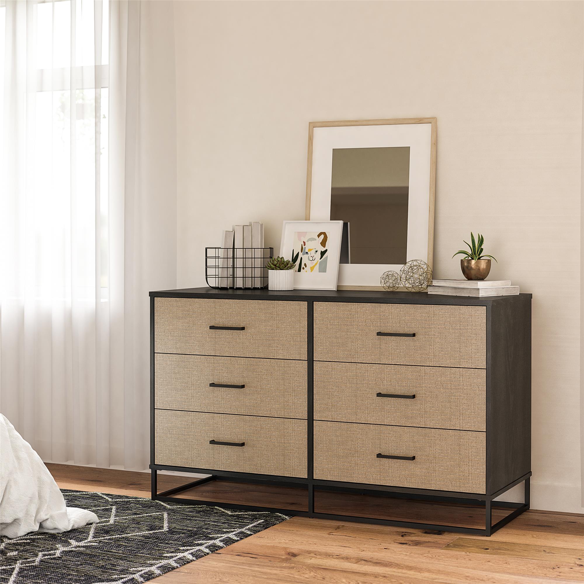 Novogratz Kelly 6 Drawer Dresser - Black Oak