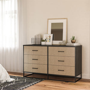 Novogratz Kelly 6 Drawer Dresser - Black Oak