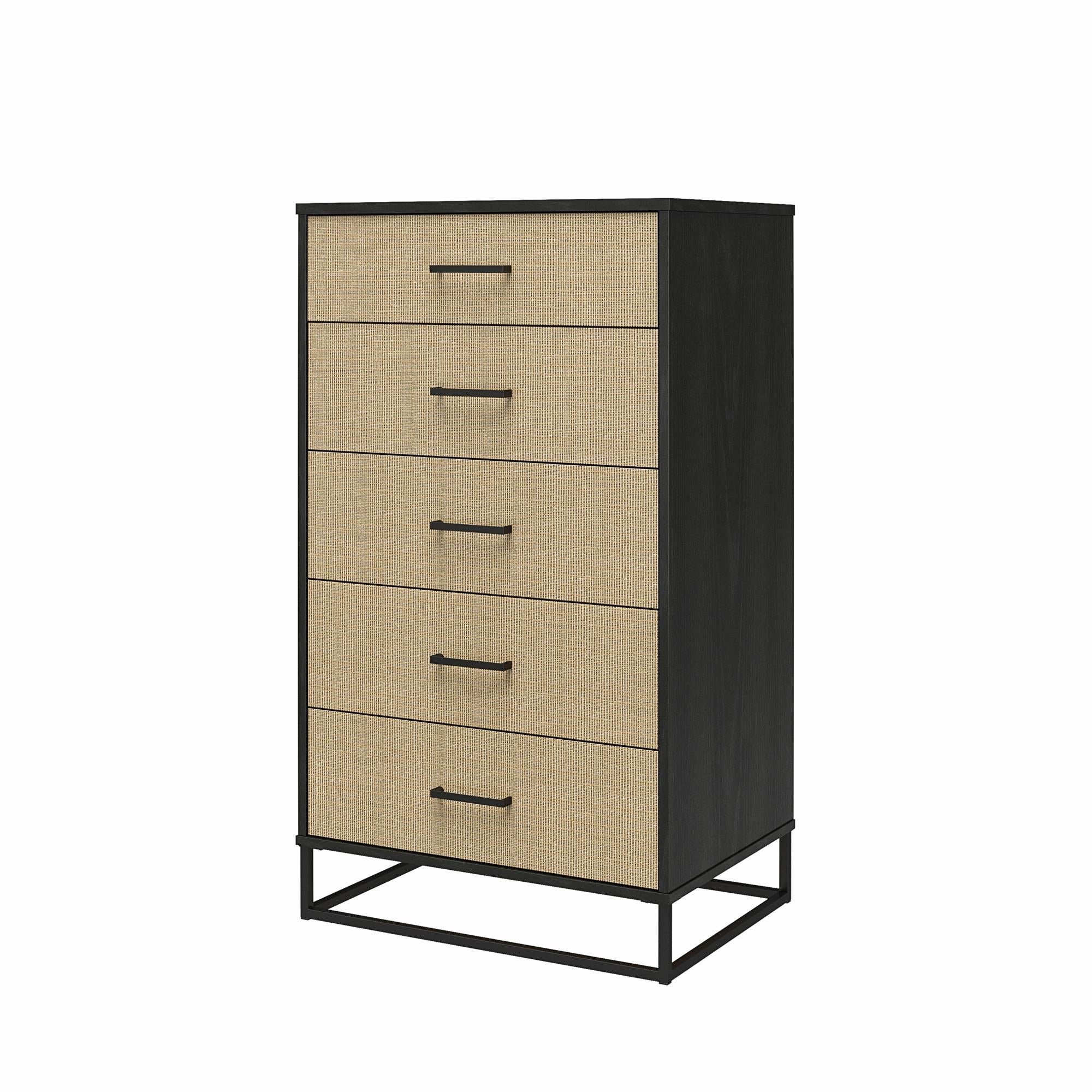 Novogratz Kelly 5 Drawer Dresser - Black Oak