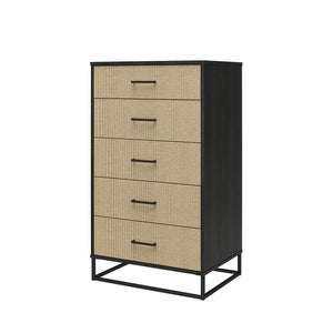 Novogratz Kelly 5 Drawer Dresser - Black Oak