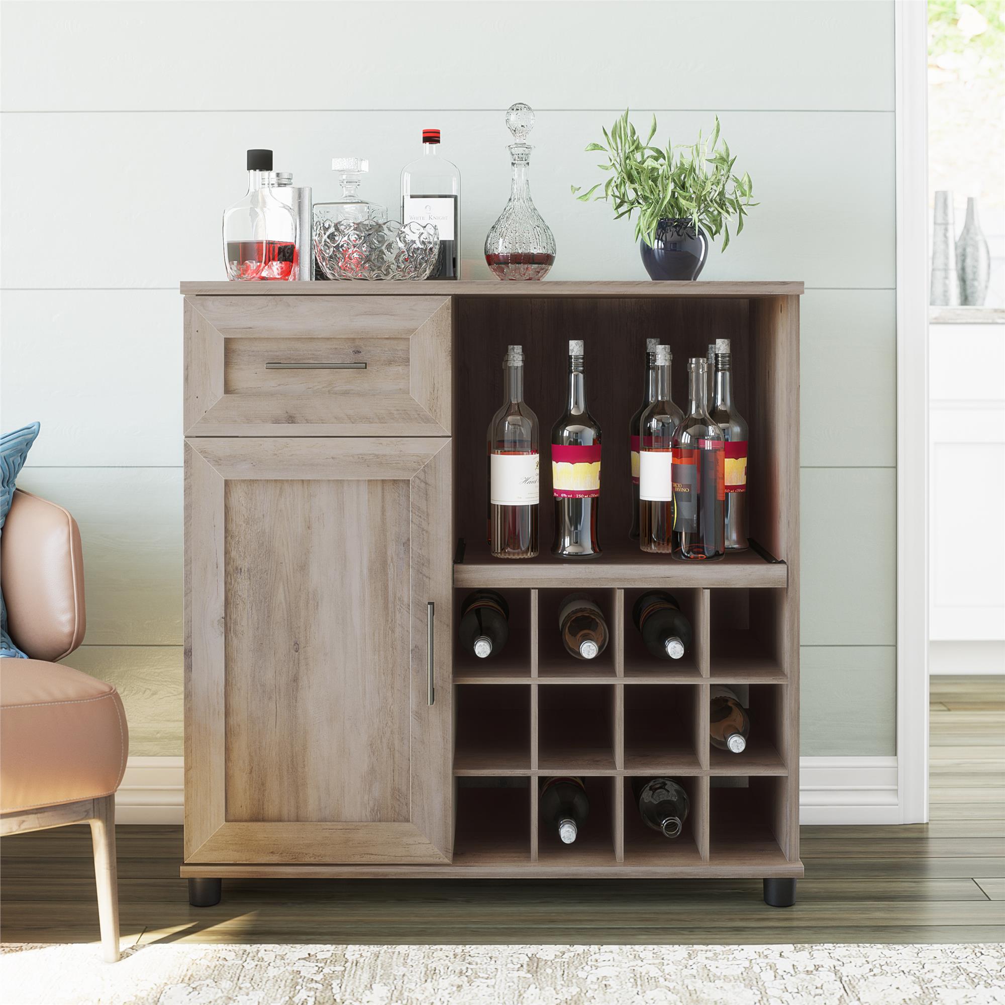 Systembuild Evolution Dwyer Bar Cabinet - Gray Oak