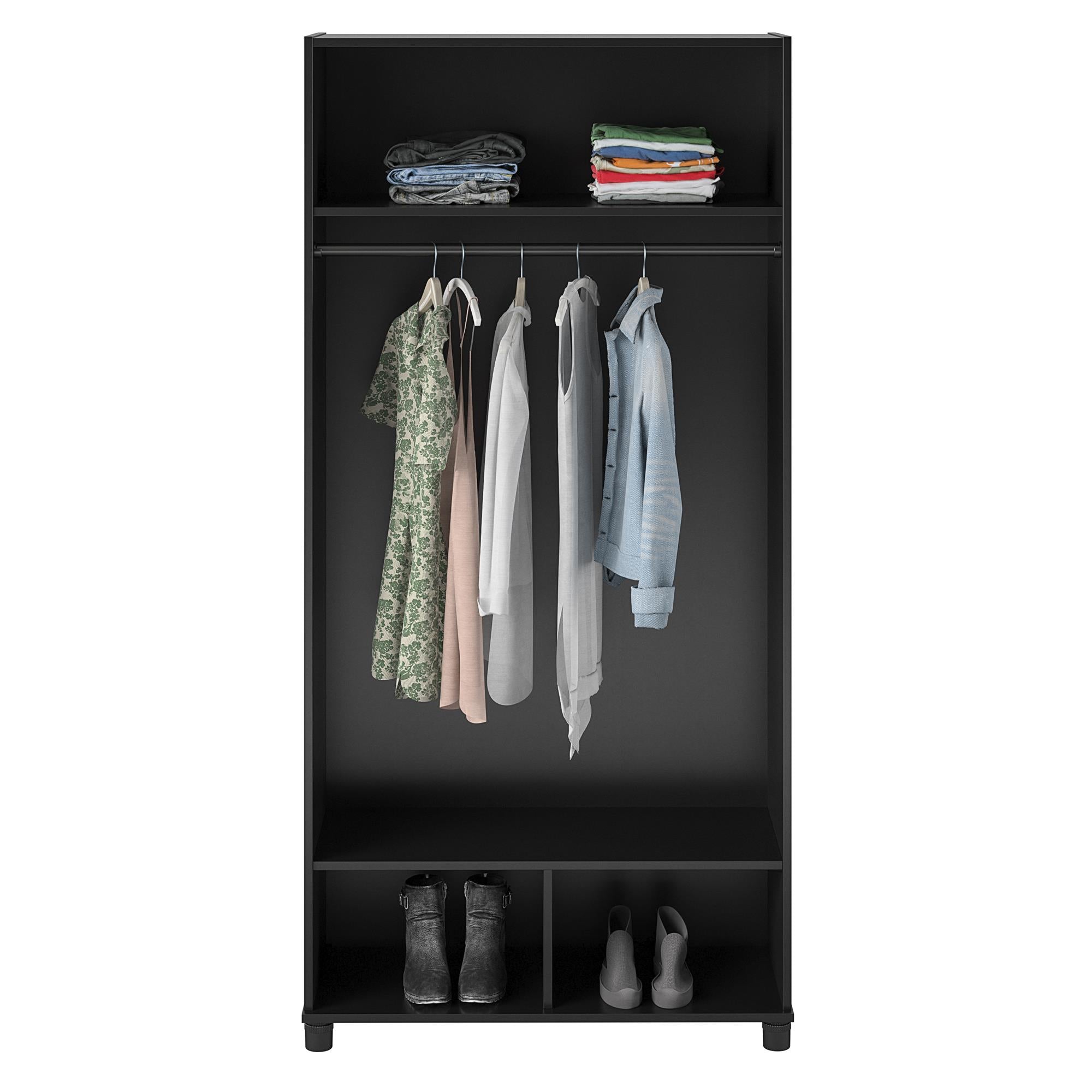 Systembuild Evolution Lory 36" Wide Mudroom Cabinet - Black