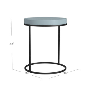 Cortney's Collection Perry Round Accent Table - Powder Blue