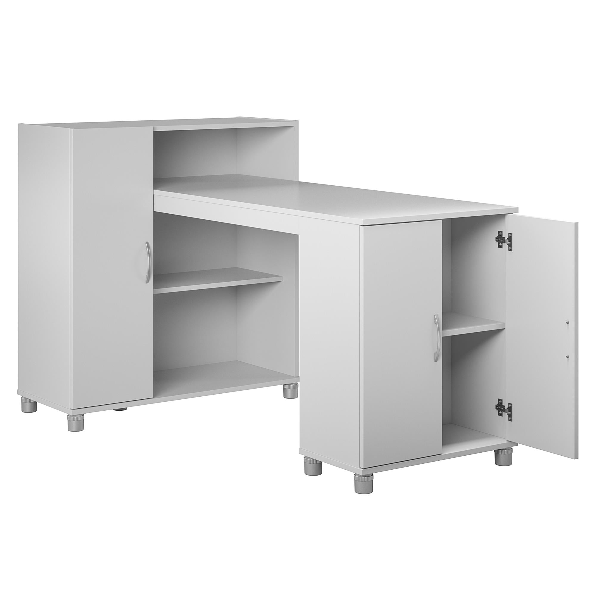 Systembuild Evolution Lory Hobby and Craft Desk with Storage Cabinet - Dove Gray