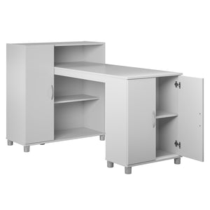 Systembuild Evolution Lory Hobby and Craft Desk with Storage Cabinet - Dove Gray