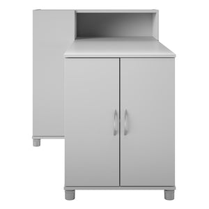 Systembuild Evolution Lory Hobby and Craft Desk with Storage Cabinet - Dove Gray