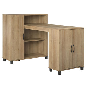 Systembuild Evolution Lory Hobby and Craft Desk with Storage Cabinet - Natural