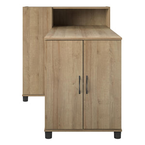 Systembuild Evolution Lory Hobby and Craft Desk with Storage Cabinet - Natural