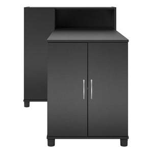 Systembuild Evolution Lory Hobby and Craft Desk with Storage Cabinet - Black