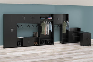 Systembuild Evolution Lory Hobby and Craft Desk with Storage Cabinet - Black