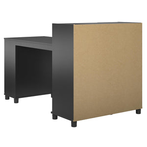 Systembuild Evolution Lory Hobby and Craft Desk with Storage Cabinet - Black