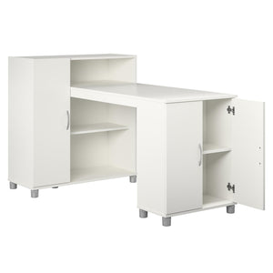 Systembuild Evolution Lory Hobby and Craft Desk with Storage Cabinet - White