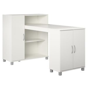 Systembuild Evolution Lory Hobby and Craft Desk with Storage Cabinet - White
