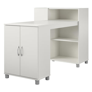Systembuild Evolution Lory Hobby and Craft Desk with Storage Cabinet - White