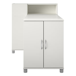 Systembuild Evolution Lory Hobby and Craft Desk with Storage Cabinet - White