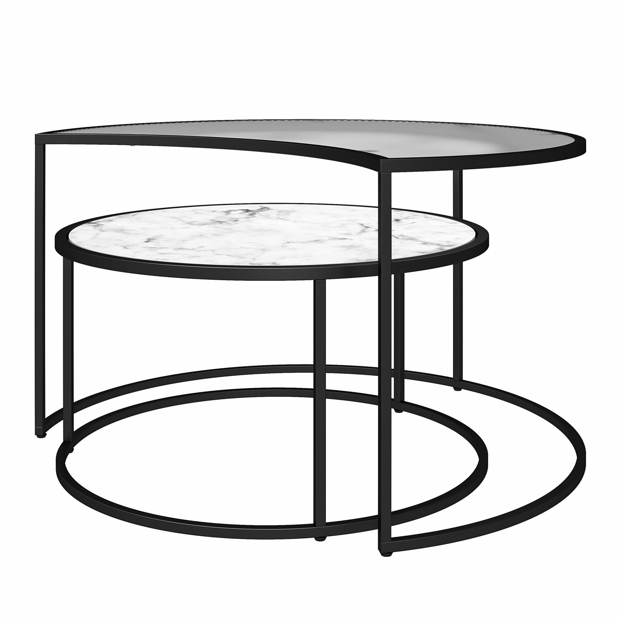 Mr. Kate Moon Phases Nesting Coffee Tables - White marble