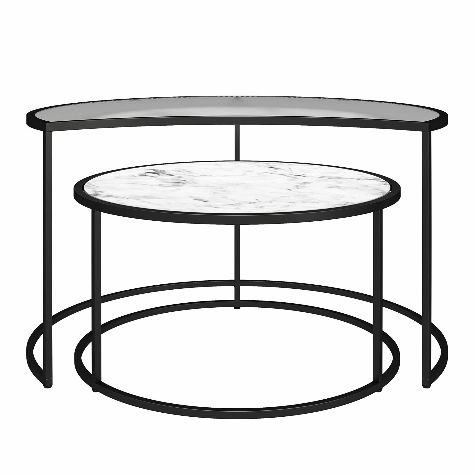 Mr. Kate Moon Phases Nesting Coffee Tables - White marble